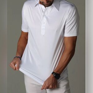 Collars & Co. Dress Collar Polo White Size Large Relaxed